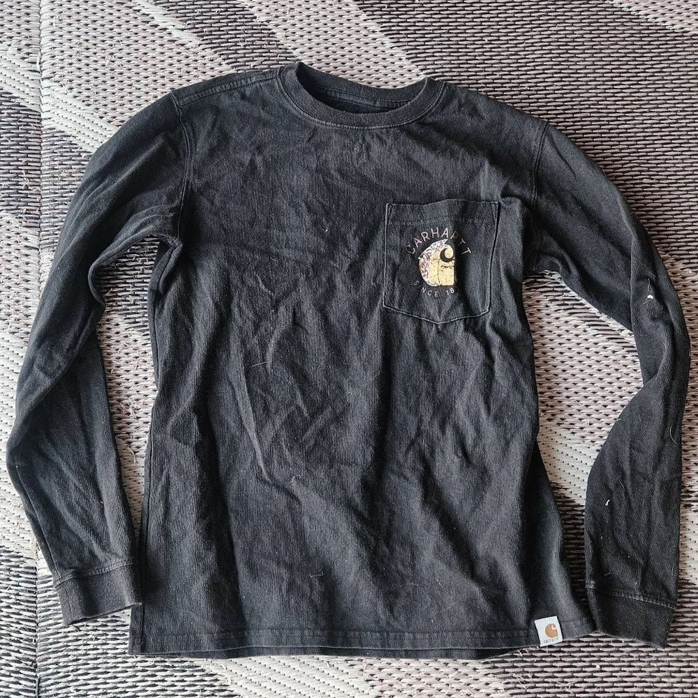 Carhartt Womens Rosie The Riveter Black Pocket Long Sleeve Shirt